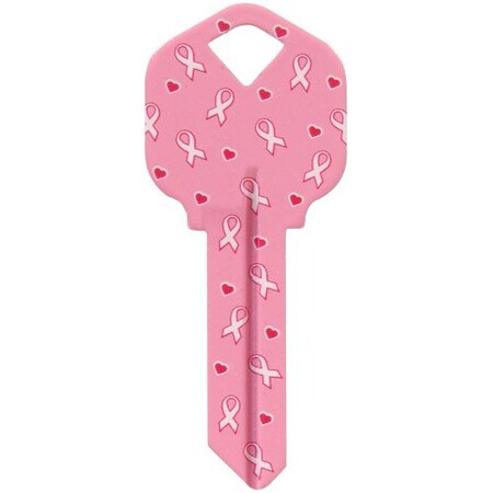 Hillman HILLMAN Breast Cancer Awareness Pink Ribbon House/Office Key Blank KW1 Single For Universal, PK6 87514